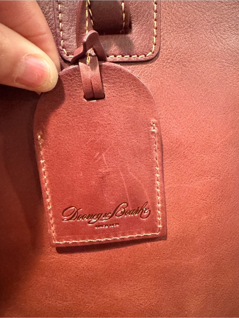 Dooney & Bourke Extra Large Florentine Leather Suzette Tote in Chestnut - Picture 5 of 14